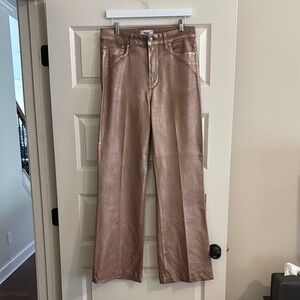 PAIGE Brown Flare Wide Leg Jeans